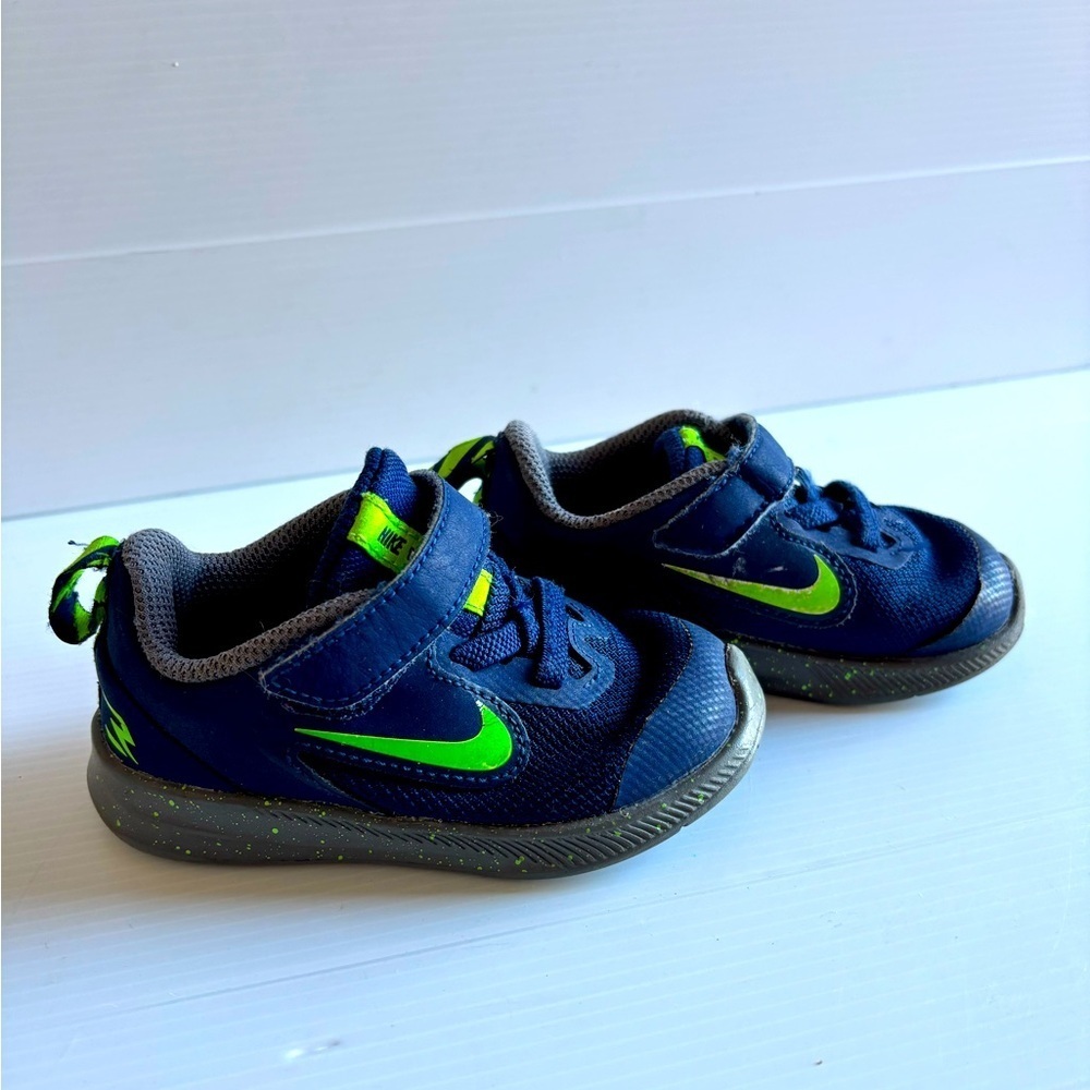 Nike Downshifter Toddler Shoes Size 6C Blue Green